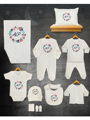 11 Lİ İSİMLİ HASTANE ÇIKIŞ SETİ ORGANİK PAMUK