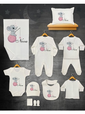 11 Lİ İSİMLİ HASTANE ÇIKIŞ SETİ ORGANİK PAMUK