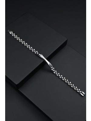 Frnch 316L Çelik Italyan Model Gümüş Renk Erkek Bileklik FRJ12280-3280-A