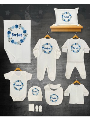 11 Lİ İSİMLİ HASTANE ÇIKIŞ SETİ ORGANİK PAMUK