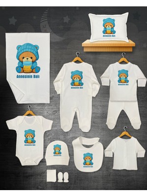 11 Lİ İSİMLİ HASTANE ÇIKIŞ SETİ ORGANİK PAMUK