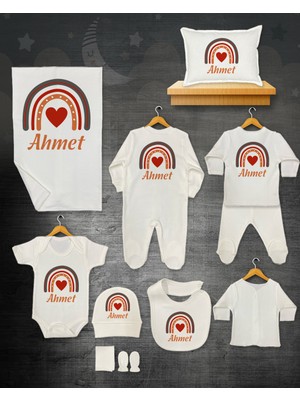 11 Lİ İSİMLİ HASTANE ÇIKIŞ SETİ ORGANİK PAMUK