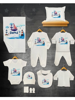 11 Lİ İSİMLİ HASTANE ÇIKIŞ SETİ ORGANİK PAMUK