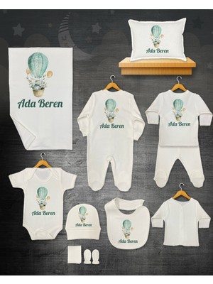 11 Lİ İSİMLİ HASTANE ÇIKIŞ SETİ ORGANİK PAMUK