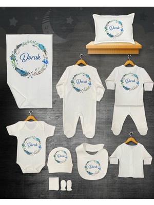 11 Lİ İSİMLİ HASTANE ÇIKIŞ SETİ ORGANİK PAMUK