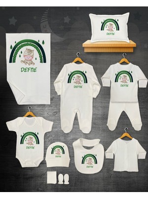 11 Lİ İSİMLİ HASTANE ÇIKIŞ SETİ ORGANİK PAMUK