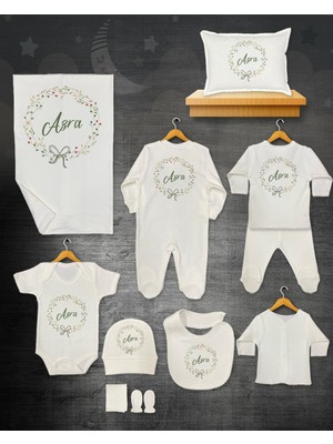 11 Lİ İSİMLİ HASTANE ÇIKIŞ SETİ ORGANİK PAMUK