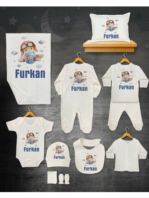 11 Lİ İSİMLİ HASTANE ÇIKIŞ SETİ ORGANİK PAMUK