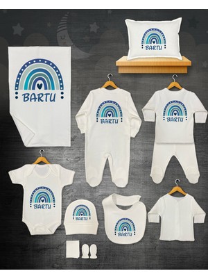 11 Lİ İSİMLİ HASTANE ÇIKIŞ SETİ ORGANİK PAMUK