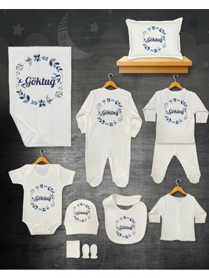 11 Lİ İSİMLİ HASTANE ÇIKIŞ SETİ ORGANİK PAMUK