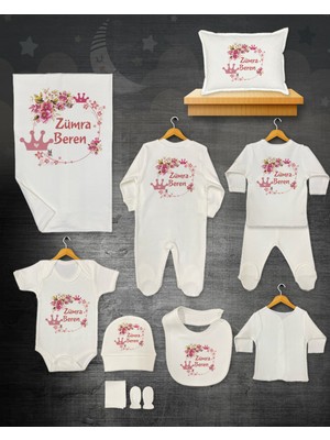 11 Lİ İSİMLİ HASTANE ÇIKIŞ SETİ ORGANİK PAMUK