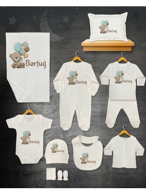 11 Lİ İSİMLİ HASTANE ÇIKIŞ SETİ ORGANİK PAMUK