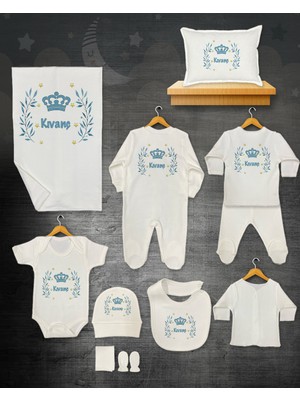 11 Lİ İSİMLİ HASTANE ÇIKIŞ SETİ ORGANİK PAMUK