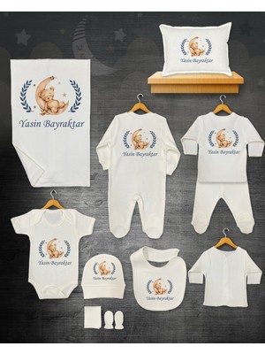 11 Lİ İSİMLİ HASTANE ÇIKIŞ SETİ ORGANİK PAMUK