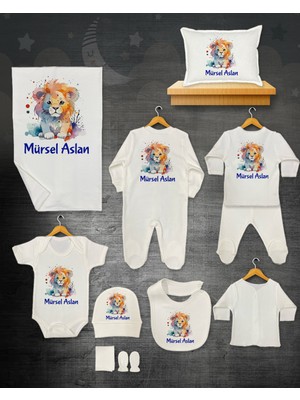 11 Lİ İSİMLİ HASTANE ÇIKIŞ SETİ ORGANİK PAMUK