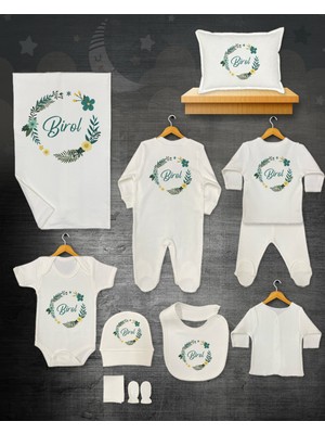 11 Lİ İSİMLİ HASTANE ÇIKIŞ SETİ ORGANİK PAMUK