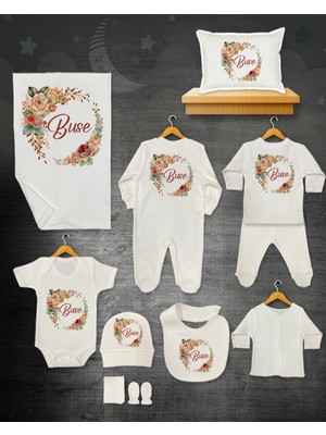 11 Lİ İSİMLİ HASTANE ÇIKIŞ SETİ ORGANİK PAMUK