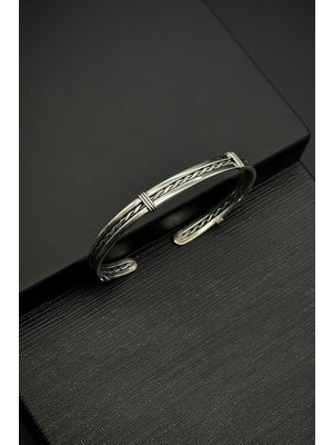 Frnch 925 Ayar Gümüş Italyan Model Gümüş Renk Erkek Bileklik FRJ12158-3158-A