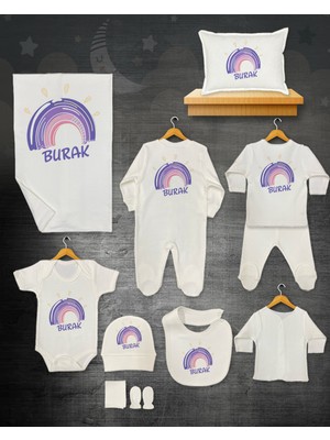 11 Lİ İSİMLİ HASTANE ÇIKIŞ SETİ ORGANİK PAMUK