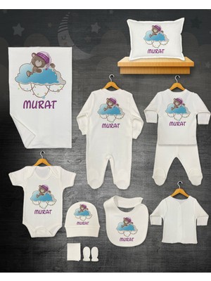 11 Lİ İSİMLİ HASTANE ÇIKIŞ SETİ ORGANİK PAMUK