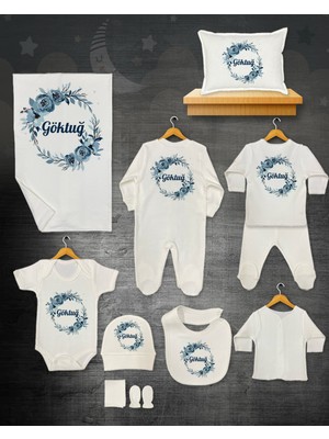 11 Lİ İSİMLİ HASTANE ÇIKIŞ SETİ ORGANİK PAMUK