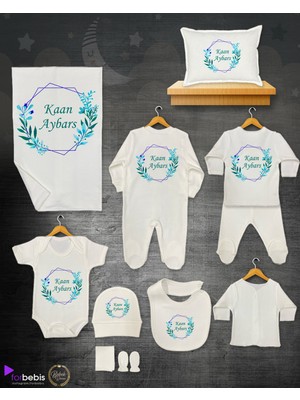 11 Lİ İSİMLİ HASTANE ÇIKIŞ SETİ ORGANİK PAMUK