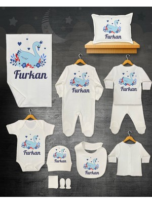 11 Lİ İSİMLİ HASTANE ÇIKIŞ SETİ ORGANİK PAMUK