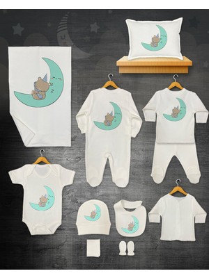 11 Lİ İSİMLİ HASTANE ÇIKIŞ SETİ ORGANİK PAMUK