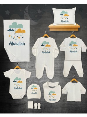 11 Lİ İSİMLİ HASTANE ÇIKIŞ SETİ ORGANİK PAMUK