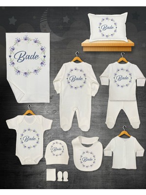 11 Lİ İSİMLİ HASTANE ÇIKIŞ SETİ ORGANİK PAMUK