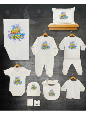 11 Lİ İSİMLİ HASTANE ÇIKIŞ SETİ ORGANİK PAMUK