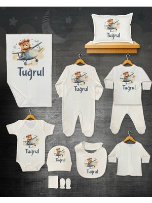 11 Lİ İSİMLİ HASTANE ÇIKIŞ SETİ ORGANİK PAMUK