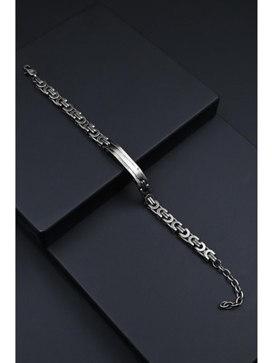 Frnch 316L Çelik Italyan Model Füme Renk Erkek Bileklik FRJ12276-3276-B2