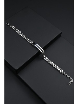 Frnch 316L Çelik Italyan Model Gümüş Renk Erkek Bileklik FRJ12276-3276-A