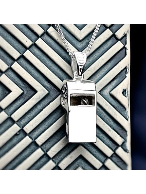 Ebrar Silver Gümüş Düdük Kolye 925 Ayar Gümüş Düdük Figürlü Unisex Kolye