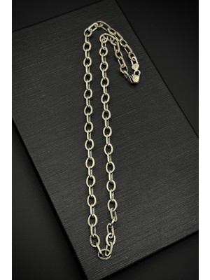 Frnch 925 Ayar Gümüş Italyan Model Gümüş Renk Erkek Kolye FRJ30792-892-A