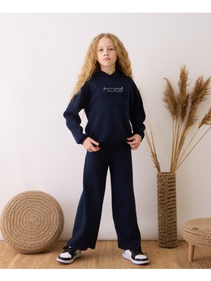 Emila Kids Kız Çocuk Kapşonlu Bol Paça Pantolonlu Takım