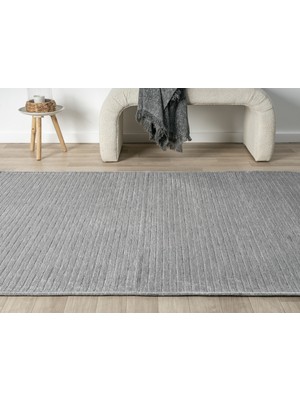 Carpetrium Aura Fitil Grey- Pamuklu Yıkanabilir Kilim