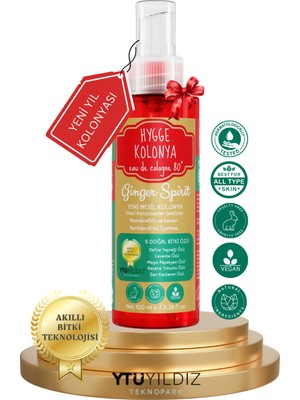 HYGGE Yeni Nesil Bitki Özlü Kolonya - Ginger Spi-Rit - Yılbaşı Özel Koku- Limited Edition - 100 ml