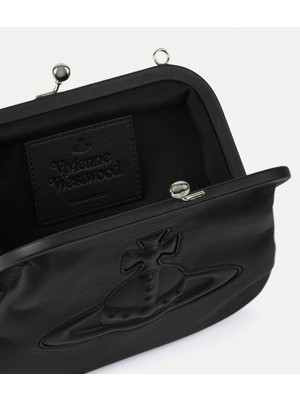 Vivienne Westwood Clutch Çıkarılabilir Askı, Enjeksiyon Orb Detaylı  Deri Çanta