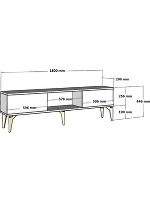 Asya 180 cm Tv Sehpası (Alt Modül) Ceviz-Antrasit