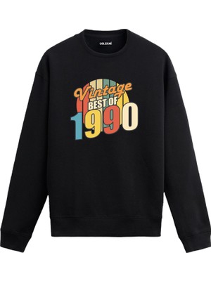 Colermi Best Of Vintage 1990 Limited Editiondoğum Tarihi Baskılı Doğum Günü Hediyesi Vintage Retro Sweatshirt
