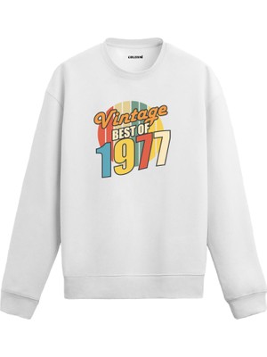 Colermi Best Of Vintage 1977 Limited Editiondoğum Tarihi Baskılı Doğum Günü Hediyesi Vintage Retro Sweatshirt