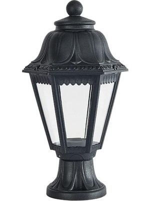 Uzmlight Fumagalli Bahçe Armatür Set Üstü E27 IP55 385X220MM ( Siyah-Şeffaf ) ( Mıkrolot/anna ) (1AD/18KL)