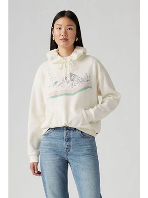 Levi's Kadın Kapüşonlu Mountain Cepli Hoodie Sweatshirt - 001U6-0000