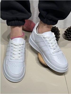 Unisex Su Geçirmez Yüzeye Sahip Kaymaz Tabanlı Bağcıklı Konforlu Sneaker Rahat Günlük Spor Ayakkabı