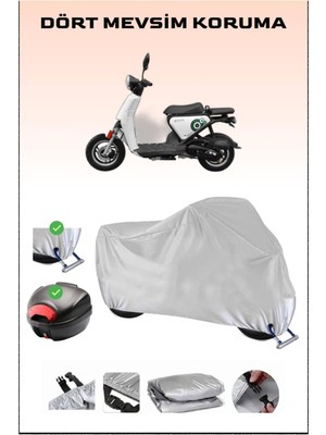 Yuki Qm50Qt-6E Snoopy Için Arka Çanta Ve Kilit Uyumlu Gri Motosiklet Branda, Güvenli