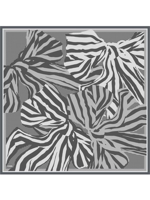 Belli Twill Ipek Eşarp - 4047-35 Koyu Gri