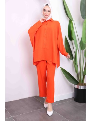 Orange Yarasa Kol Tunik Pantolon Takım