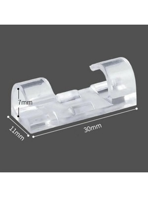 Homeneeds Şeffaf Yapışkanlı Kablo Fiş Düzenleyici Sarma Aparatı (20 Adet)